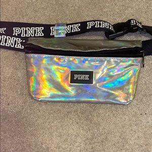 PINK reflective fanny pack with buckle strap